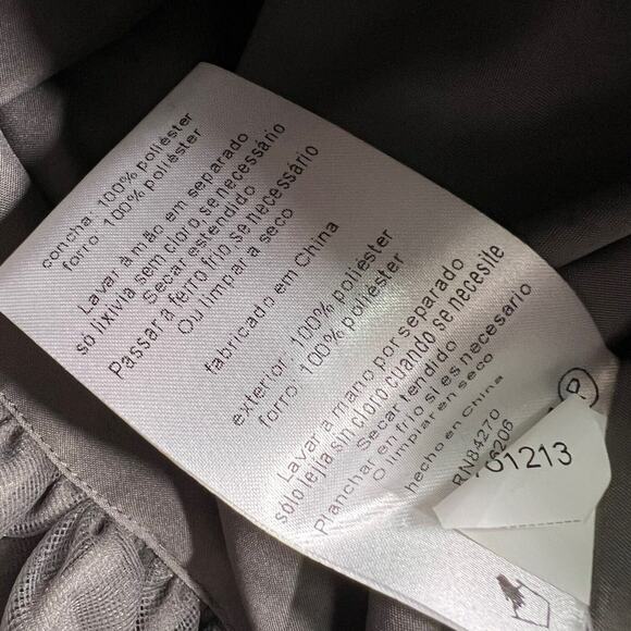 White by Vera Wang Bubble Hem Formal Dress Strapless Tulle Gray Size 4 - Picture 6 of 8